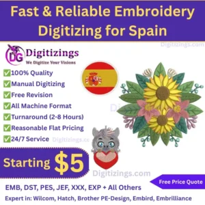 Fast & Reliable Embroidery Digitizing for Spain