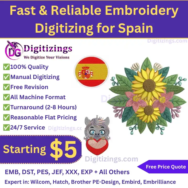 Fast & reliable embroidery digitizing for spain professional custom services 1 fast & reliable embroidery digitizing for spain