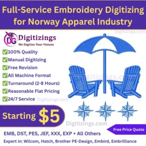 Full-Service Embroidery Digitizing for Norway Apparel Industry