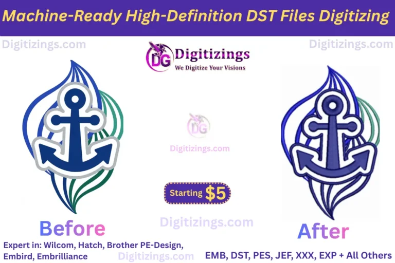machine-ready high-definition dst files digitizing