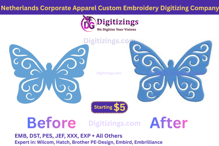 netherlands corporate apparel custom embroidery digitizing company