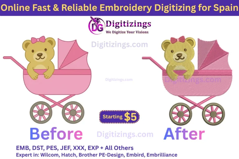 online fast & reliable embroidery digitizing for spain