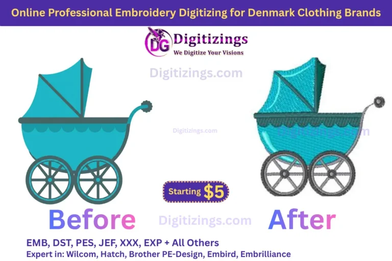 online professional embroidery digitizing for denmark clothing brands