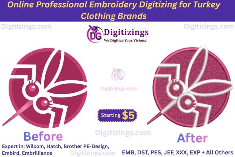 online professional embroidery digitizing for turkey clothing brands