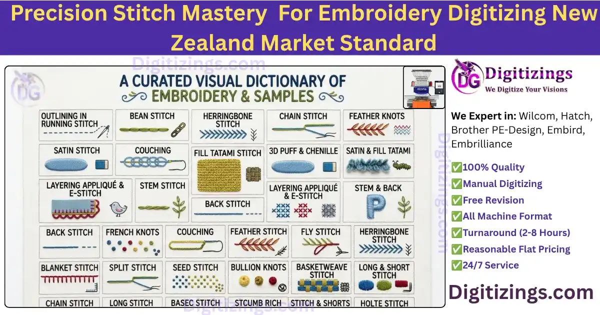 precision stitch mastery for embroidery digitizing new zealand market standard