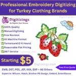 professional embroidery digitizing for turkey clothing brands