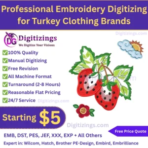 Professional Embroidery Digitizing for Turkey Clothing Brands
