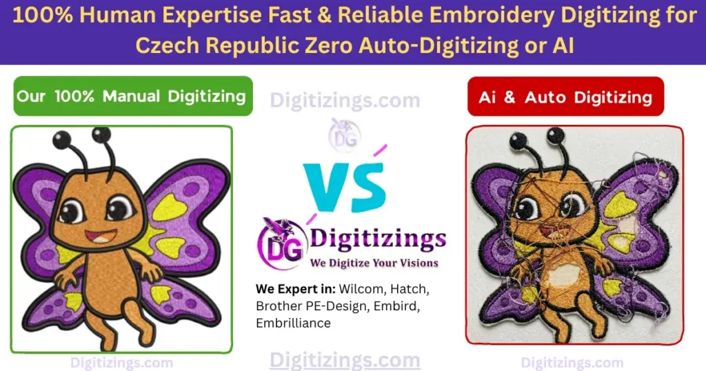 100% human expertise fast & reliable embroidery digitizing for czech republic zero auto-digitizing or ai