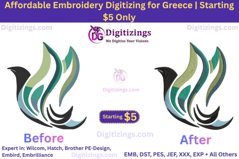 affordable embroidery digitizing for greece starting $5 only
