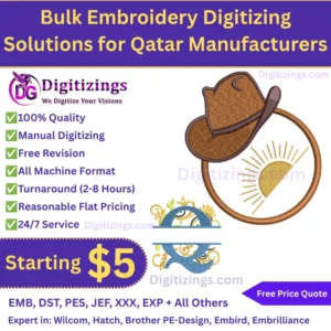 Bulk Embroidery Digitizing Solutions for Qatar Manufacturers