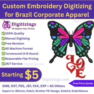 Custom Embroidery Digitizing for Brazil Corporate Apparel