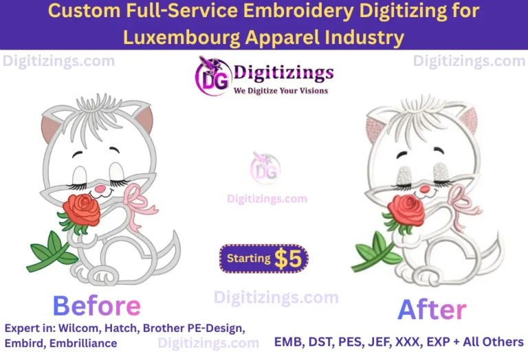 custom full-service embroidery digitizing for luxembourg apparel industry