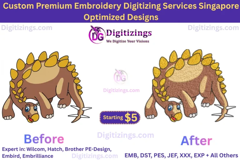 custom premium embroidery digitizing services singapore optimized designs