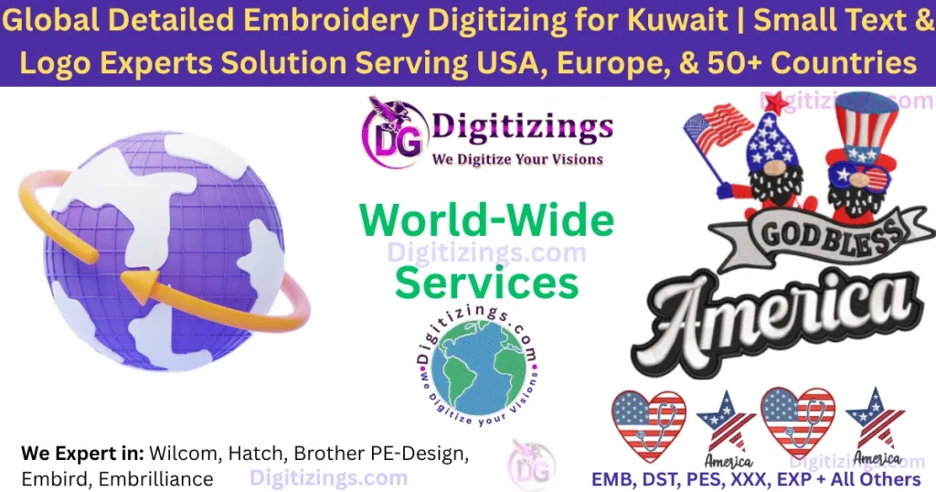 detailed embroidery digitizing for kuwait small text & logo experts