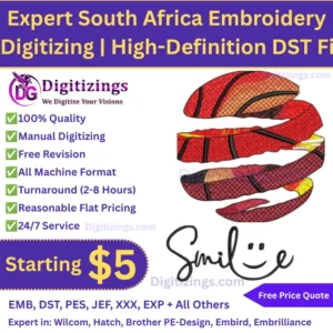 Expert South Africa Embroidery Digitizing High-Definition DST Files