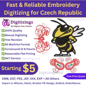 Fast & Reliable Embroidery Digitizing for Czech Republic