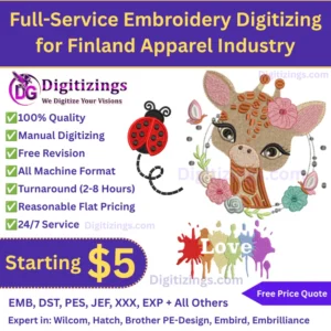 Full-Service Embroidery Digitizing for Finland Apparel Industry