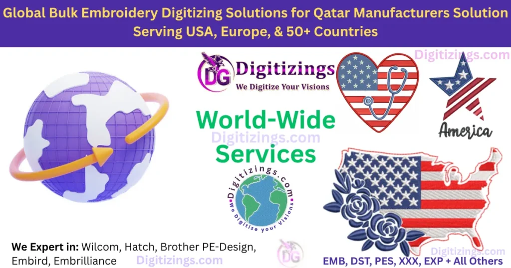 global bulk embroidery digitizing solutions for qatar manufacturers solution serving usa, europe, & 50+ countries