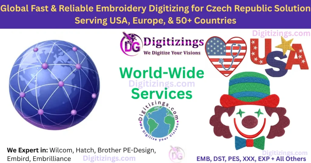 global fast & reliable embroidery digitizing for czech republic solution serving usa, europe, & 50+ countries