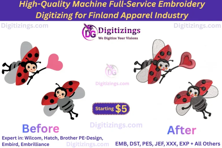 high-quality machine full-service embroidery digitizing for finland apparel industry
