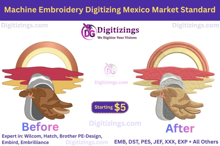 machine embroidery digitizing mexico market standard