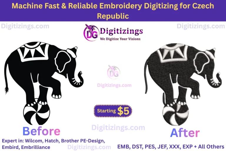 machine fast & reliable embroidery digitizing for czech republic
