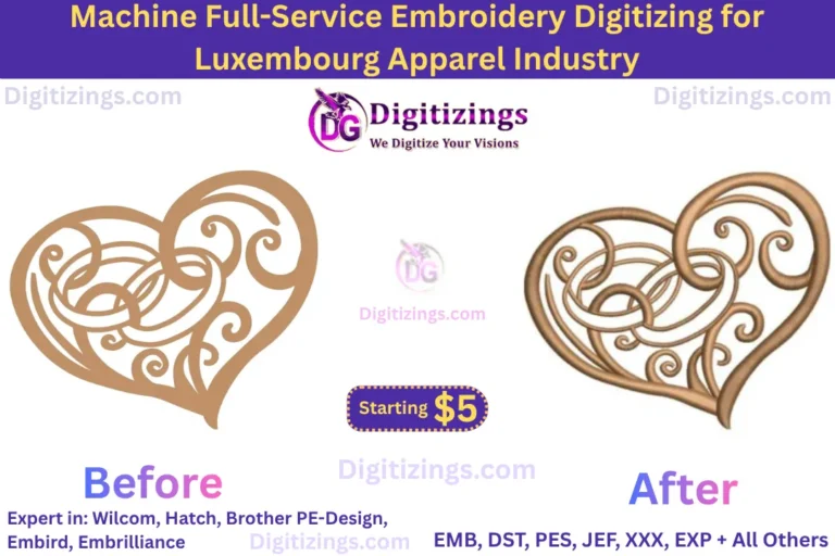 machine full-service embroidery digitizing for luxembourg apparel industry