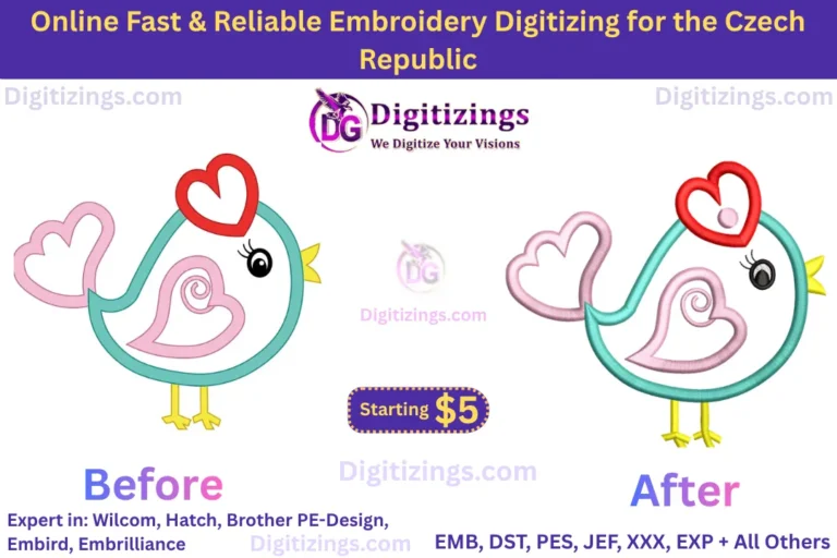 online fast & reliable embroidery digitizing for czech republic