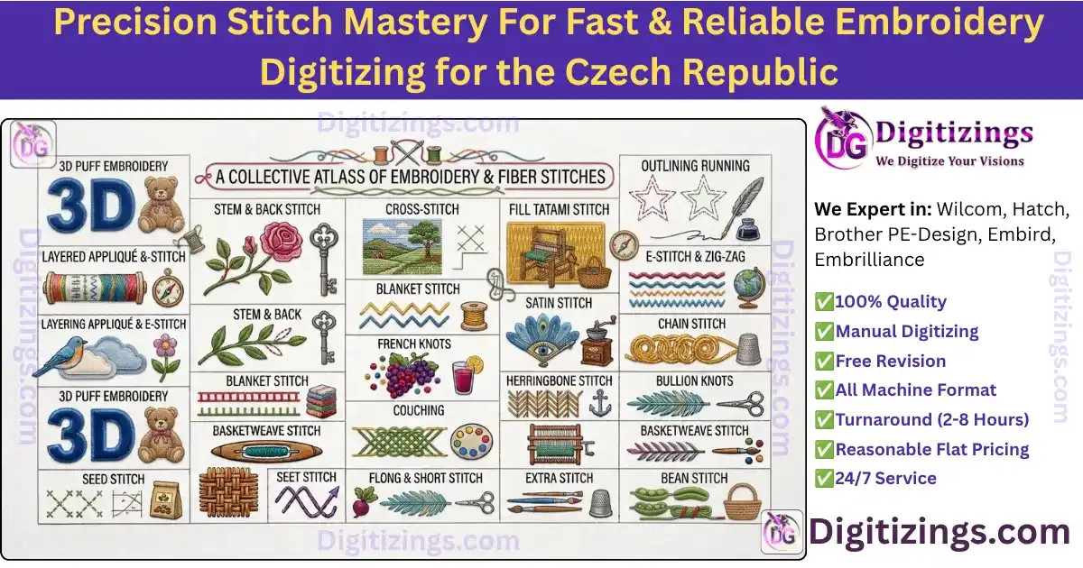 precision stitch mastery for fast & reliable embroidery digitizing for the czech republic