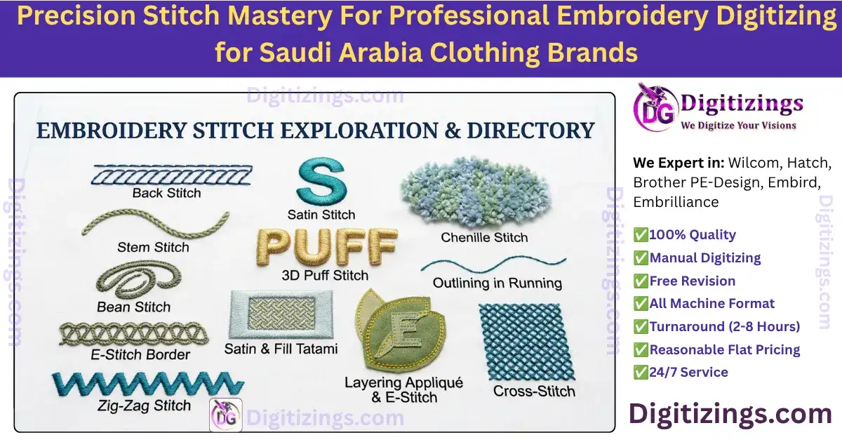 precision stitch mastery for professional embroidery digitizing for saudi arabia clothing brands