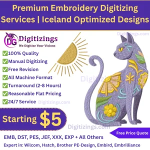 Premium Embroidery Digitizing Services Iceland Optimized Designs