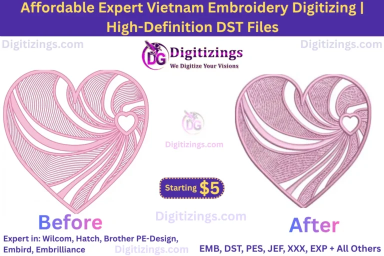 affordable expert vietnam embroidery digitizing high-definition dst files