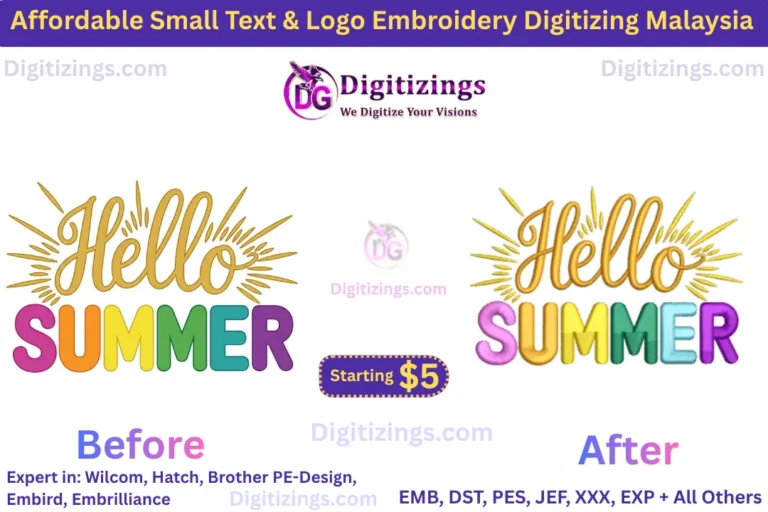 affordable small text & logo embroidery digitizing malaysia