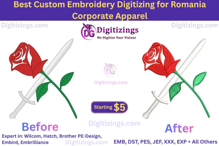 Best Custom Embroidery Digitizing for Romania Corporate Apparel