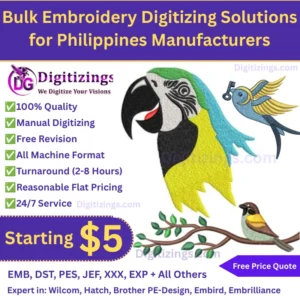 Bulk Embroidery Digitizing Solutions for Philippines Manufacturers