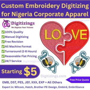 Custom Embroidery Digitizing for Nigeria Corporate Apparel