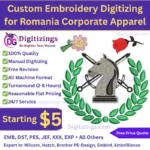 custom embroidery digitizing for romania corporate apparel