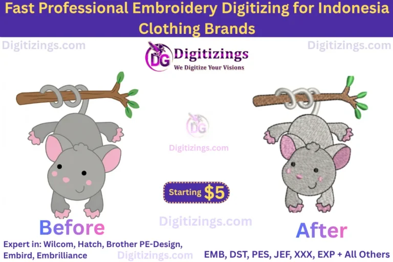 fast professional embroidery digitizing for indonesia clothing brands