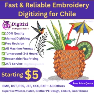Fast & Reliable Embroidery Digitizing for Chile