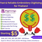 fast & reliable embroidery digitizing for thailand