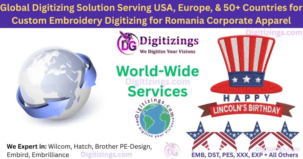 Global Digitizing Solution Serving USA, Europe, & 50+ Countries for Custom Embroidery Digitizing for Romania Corporate Apparel
