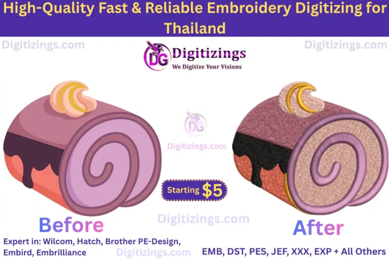 high-quality fast & reliable embroidery digitizing for thailand