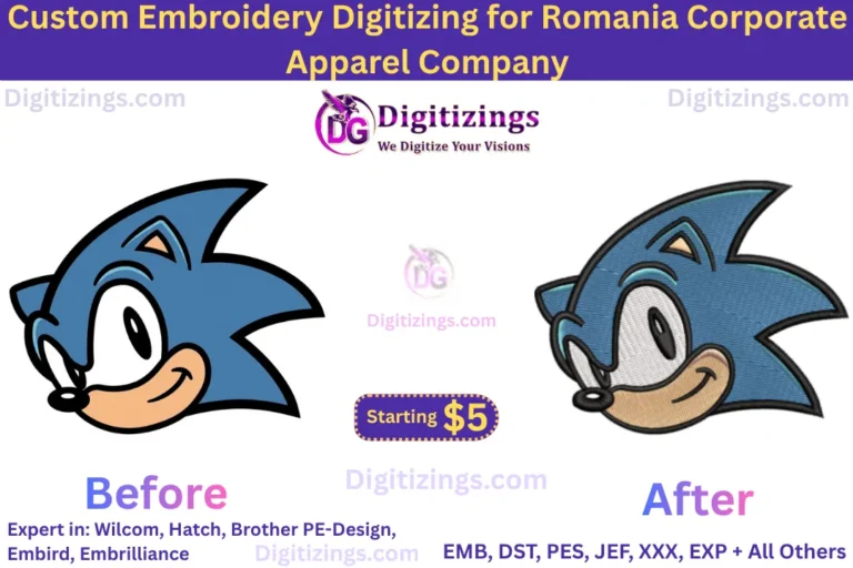 Online Custom Embroidery Digitizing for Romania Corporate Apparel