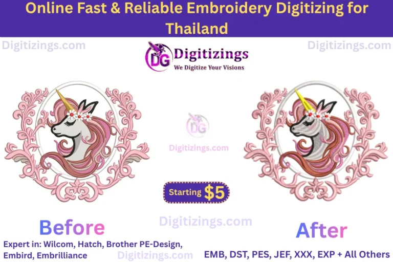 online fast & reliable embroidery digitizing for thailand
