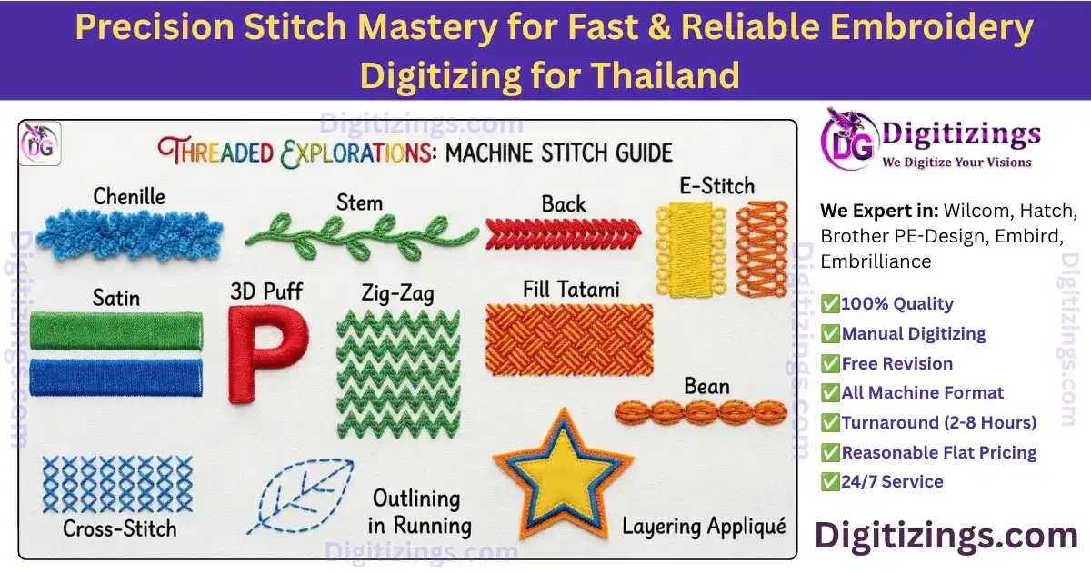 precision stitch mastery for fast & reliable embroidery digitizing for thailand