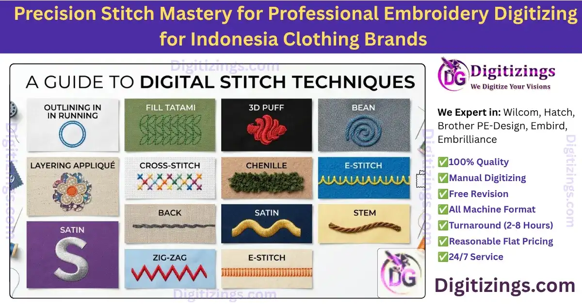 precision stitch mastery for professional embroidery digitizing for indonesia clothing brands