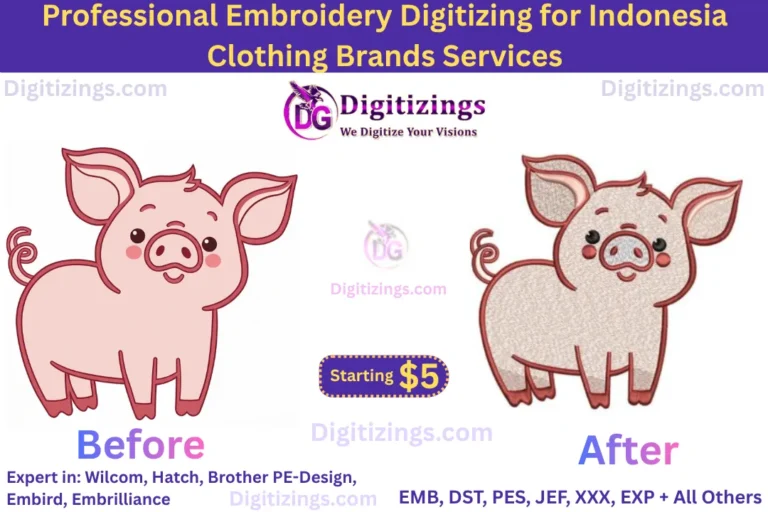 professional embroidery digitizing for indonesia clothing brands services