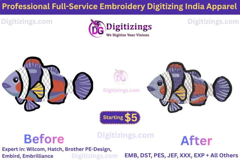 Professional Full-Service Embroidery Digitizing India Apparel